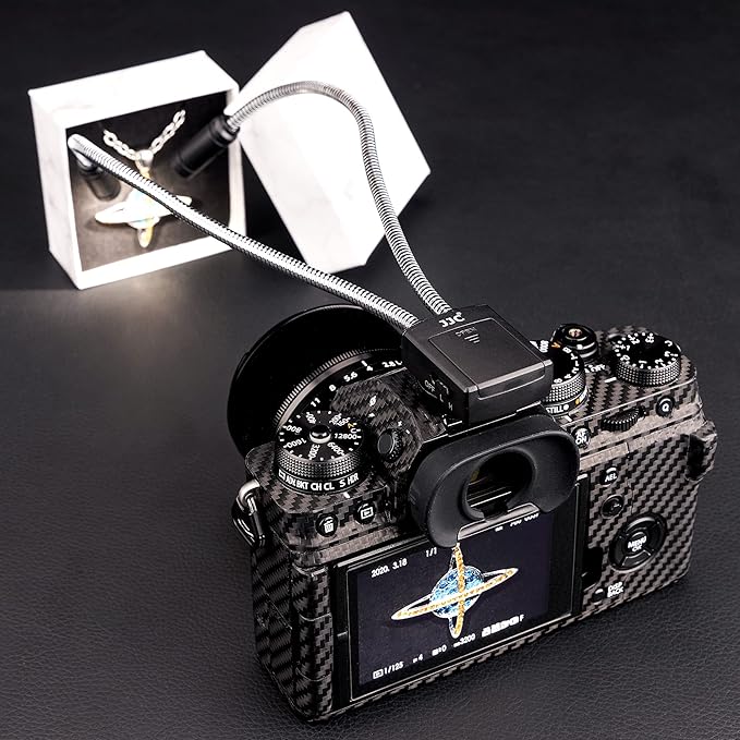 JJC Ultra-Adjustable LED Macro Arm Light for Insect Plant Jewelry Food Shooting, 5 Brightness CRI 95+ Macro Photography Lighting with Shoe Mount for Canon Nikon Sony DSLR Cameras