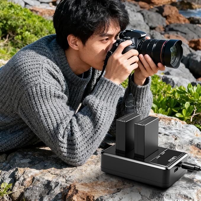 Lekzai LP-E12 Replacement Battery Pack and Dual Charger Compatible with Canon EOS M、M2、M10、M50、M50 Mark II、M100、EM200、EOS Rebel SL1、PowerShot SX70 HS Digital Cameras