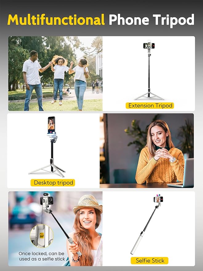 AOCHUAN Auto Face Tracking Tripod 360 Rotation w/Remote Control,Single-axis Phone Gimbal for iPhone Android w/RGB Light,Phone Tripod Follow You for Video Recording,TikTok Vlogging(M2Pro White)