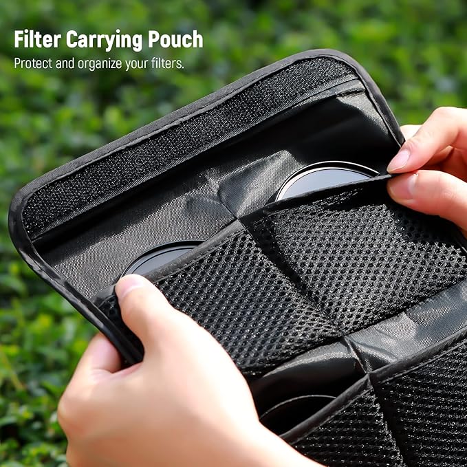 NEEWER Fixed ND Filter Kit 58mm ND2 ND4 ND8 ND16 Neutral Density Filter and Accessory Kit, Lens Pen, Filter Pouch Included