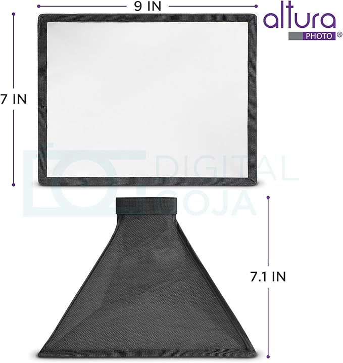 Flash Diffuser Light Softbox 9x7” by Altura Photo (Universal, Collapsible with Storage Pouch) for Canon, Yongnuo and Nikon Speedlight