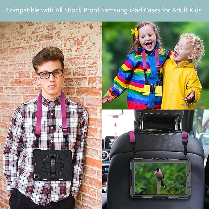 Adjustable Shoulder Strap:Comfortable iPad Strap Nylon Neck Lanyard for iPad/Samsung Tablet Case,Camera Binocular Crossbody Laptop Luggage Bag(Purple)