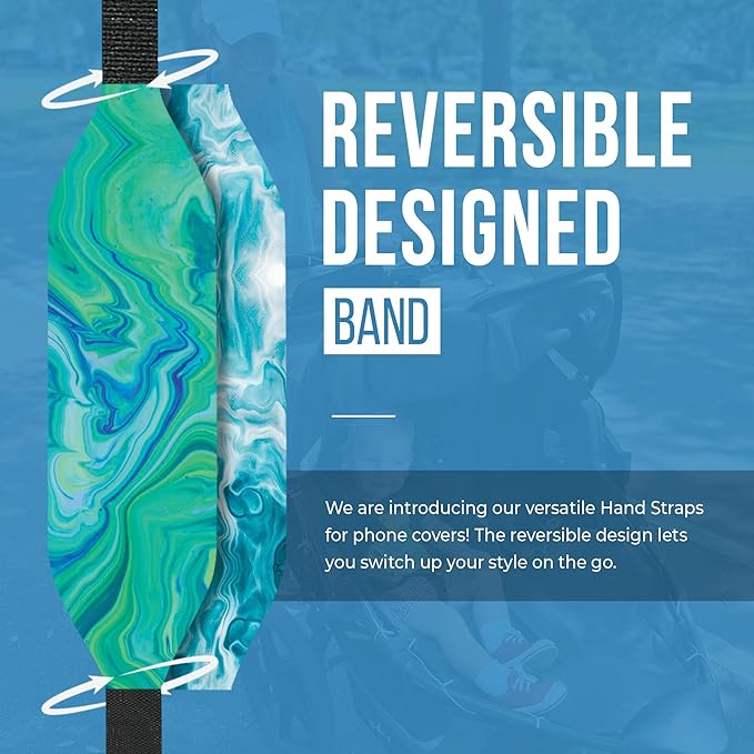 Switchbands Phone Grip Strap - Reversible Finger Holder for Phone Back, Customizable Anti-Slip Design, Wireless Charging Compatible Detachable Holder for iPhone - Ripple Opal