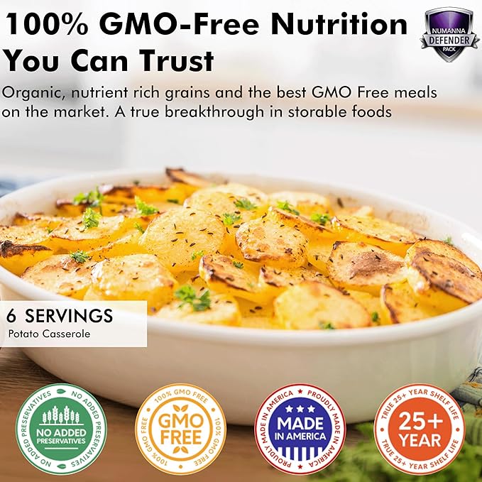 Numanna Defender Nutritive Pack Bucket 2,448 Servings | 12-Months Emergency Food Supply | GMO-Free, Non-Perishable Meals with Organic Grains & Superfoods | Easy to Prepare | Camping & Daily Use