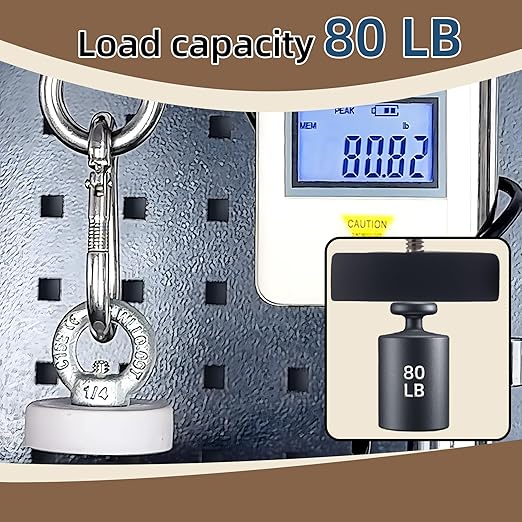 Magnetpro Paired Super Strong Rubber Coated Mounting Magnets Anti-Scratch Anti Corrosion, Magnetic Base Over 80LB Heavy Duty Size 2" *0.6" with 1/4"-20 Male Thread and Nut for Furniture, PTZ, Camera