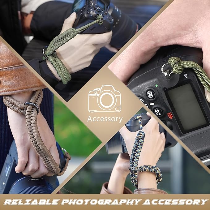SUNYA Camera Wrist Strap for Photographers - Paracord Rope Hand Strap Compatible with DSLR or Mirrorless Camera