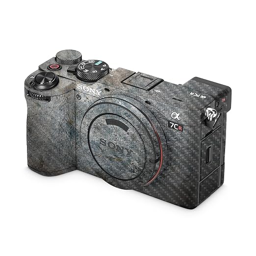 Carbon Fiber Camera Skin Compatible with Sony Alpha 7CR Camera (2023) - Shadow Concrete - Premium 3M Vinyl Protective Wrap Decal Cover - Easy to Apply | Crafted in The USA by MightySkins