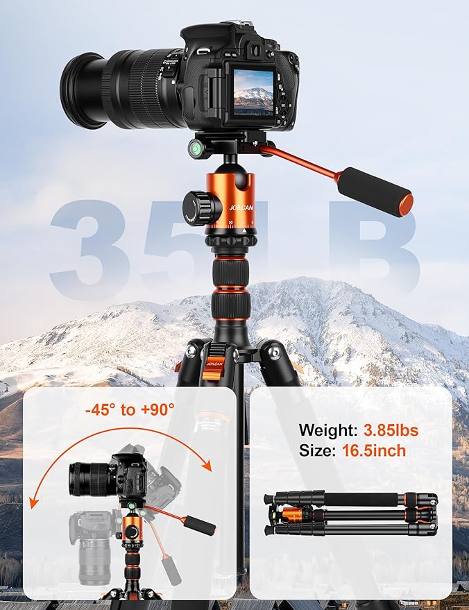 JOILCAN Camera Tripod, 83" Aluminum Tripods & Monopods with Metal Handle, Heavy Duty Tripod for DSLR Camera Lasers Binoculars Telescope Spotting Scope, Payload 35Lb