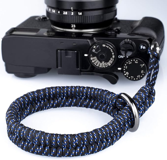 Camera Wrist Strap for DSLR Mirrorless Camera, Quick Release Camera Hand Strap with Safer Connector (Blue)