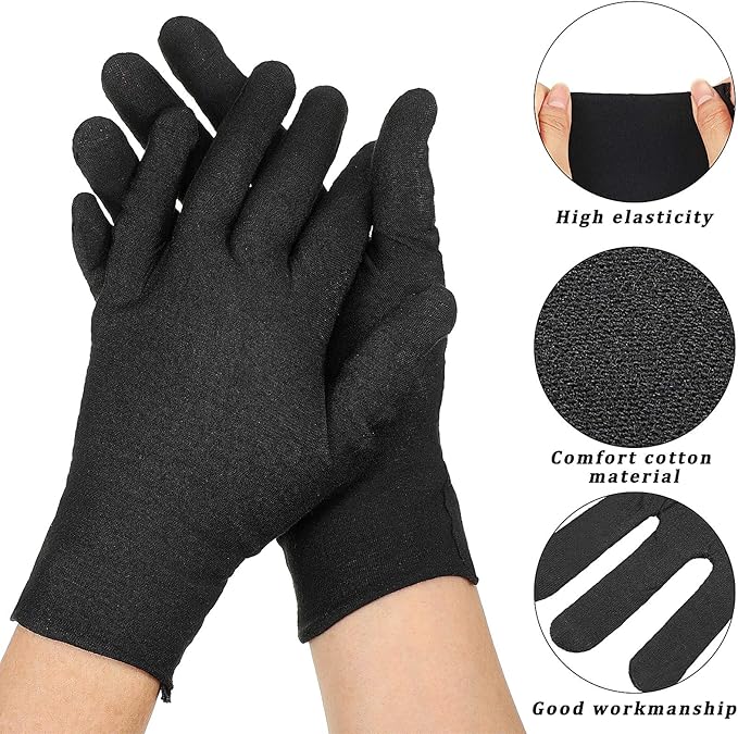 SATINIOR 120 Pieces Cotton Gloves Large Size for Men Women Inspection Gloves for Dry Hand Art Handling Coin Jewelry