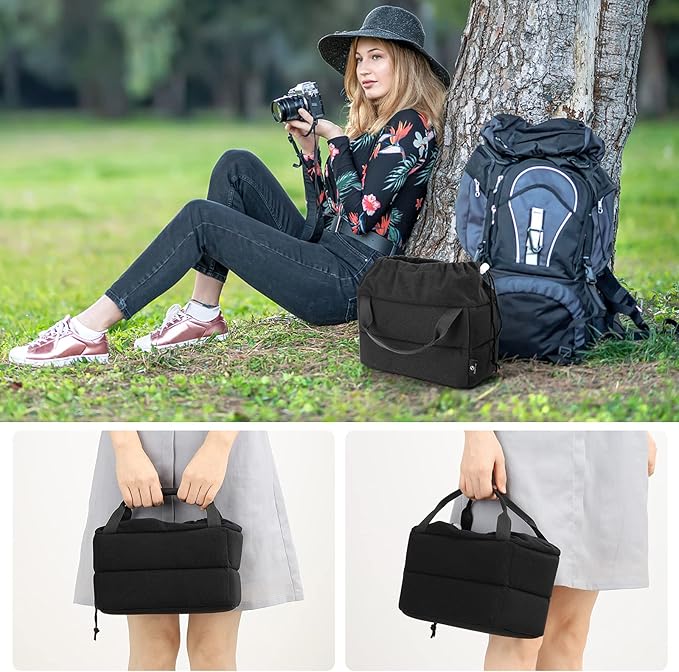 Koolertron Shockproof Camera Photo Bag for SLR TLR Camera Insert Partition Padded Case,Can be Put Directly Into the SLR Camera Bag With Freely Adjustable Compartment