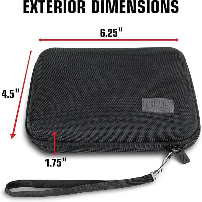 USA Gear Instant Printer Case Compatible with HP Sprocket 2x3, Instax Mini Link 2, Kodak Printomatic, Photo Paper, Cable & more - Hard Shell Portable Printer Carrying Case with Wrist Strap (Black)