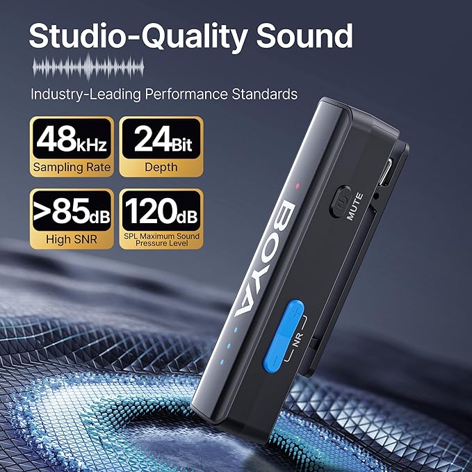 BOYA BOYALINK 2 Wireless Lavalier Microphone for iPhone/Camera/Android/PC, 3-in-1 RX, Mini Lapel Mic, 48kHz 24bit, 1000ft, 30h Use, 2 Level Noise reduction, Clip on Mic with USB-C/Lightning/3.5mm Plug