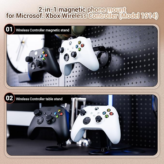 KIWIFOTOS Magnetic Phone Mount for Xbox Wireless Gaming Controller (2025) Phone Stand Holder for iPhone 17 16 15 14 Samsung Pixel Smartphone