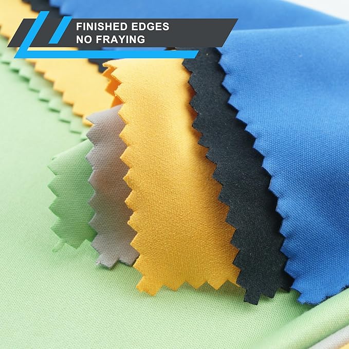 Eco-Fused Microfiber Cleaning Cloth - 8 x 8 Inch Microfiber Cloth - Pack of 5 Lens Cleaning Wipes - Cleaning Cloth for Glasses, Eyeglasses, Camera Lens & Phones
