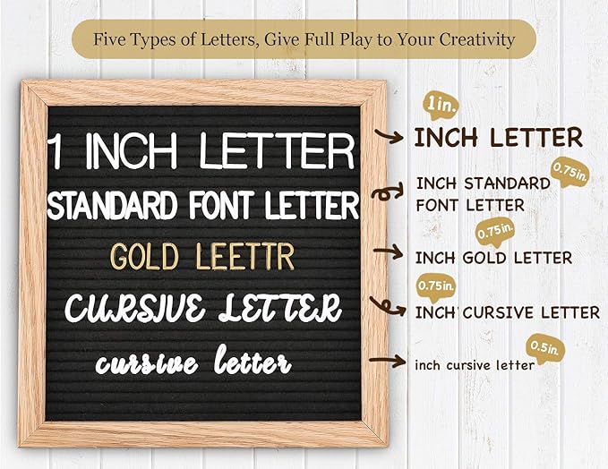 Changeable Felt Letter Board with Letters, Pre Cut & Sorted 725 Letters, First Day of School Board, Baby Announcement Sign, 10x10 Inch Message Board, Pregnancy Announcement Classroom Decor Sign Board
