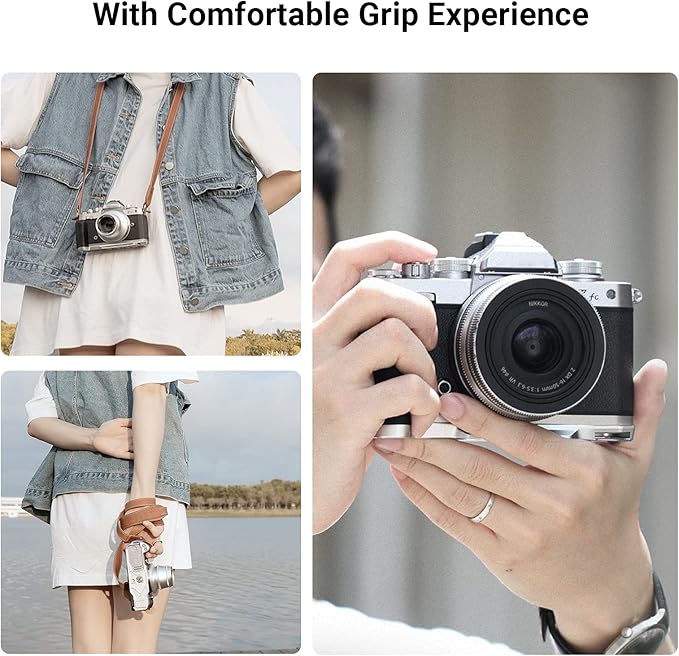 SmallRig Z fc Handgrip L-Shape Grip Holder for Nikon Z fc Camera, Retro-Style Side Handle with 1/4"-20 Threaded Hole, Cold Shoe, Quick Release Plate for Arca, Lightweight and Comfort (Sliver) - 3480
