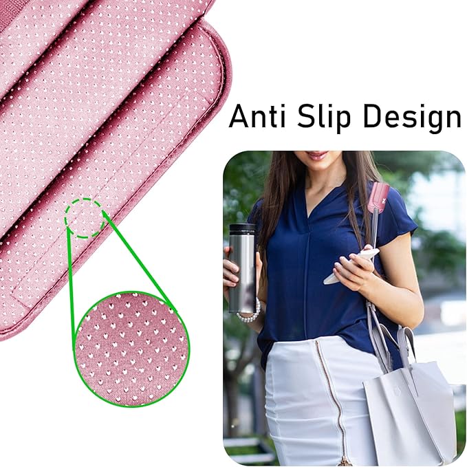 ZINZ Universal Shoulder Pad with Ultra Thick Cushion for Bag Luggage Bag Crossbody, Plus Long & Anti-Slip & Breathable,Pink