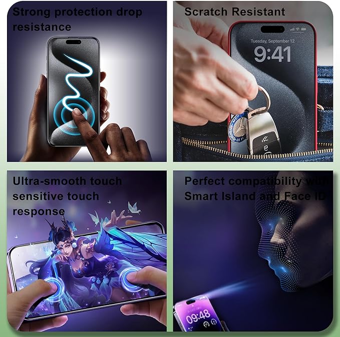 SHANG PIN JIA 2 Pack Privacy Screen Protector for iPhone 17 Pro Max 6.9-Inch Auto Dust Removal, No Bubbles,Anti-Spy Tempered Glass Film, Easy Installation