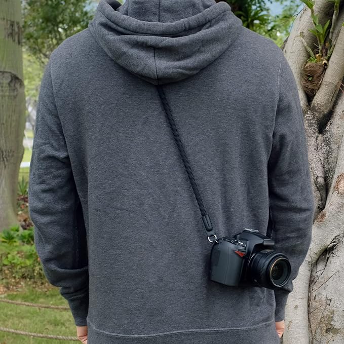 Camera Strap,Climbing Rope Camera Strap for DSLR SLR Mirrorless Camera Neck Shoulder Strap 120cm Black