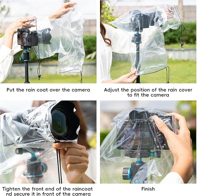 2 Pack Camera Rain Cover Clear Sleeve Protector for Sony A7R V A7 IV A7S III II A6700 A6600 A6500 A6400 A6300 A6100 A6000 A7C Nikon Z8 Z5 Z50 Z30 Z7 Z6 II D780 D7500 D5600 D3500 P1000