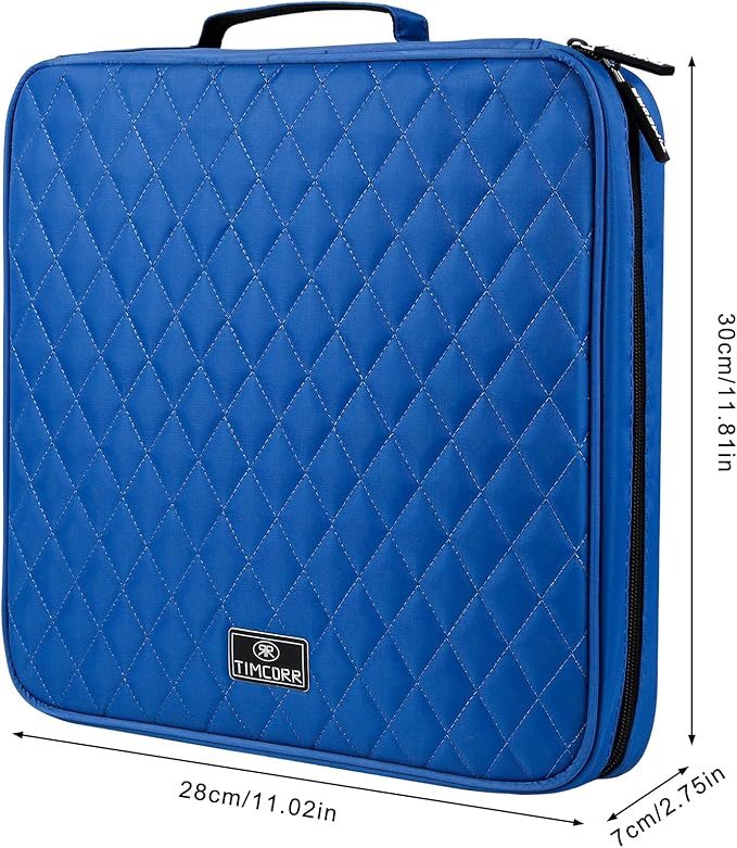 CD Case DVD Holder Storage: 160 Capacity DVD Cases Organizer Portable Wallet Storage - CD Plastic Protective Carrying Binder for Home Travel (Blue)