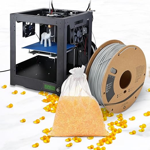 Desiccant Beads – 6.5 LBS Silica Beads with Orange Indicating Silica Gel, Premium Silica Gel Beads 3-5mm Industry Standard, Rechargeable Desiccant Used for 3D Filament, Electronic Tool, Safe