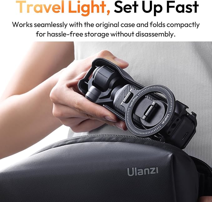 ULANZI PM01 Magnetic Mount Stand Compatible with DJI OSMO Pocket 3, Aluminium Expansion Camera Holder with Cold Shoe and 1/4'' Mount,181/270/360° Adjustment Magnetic Adapter Pocket 3 Xtra Accessories