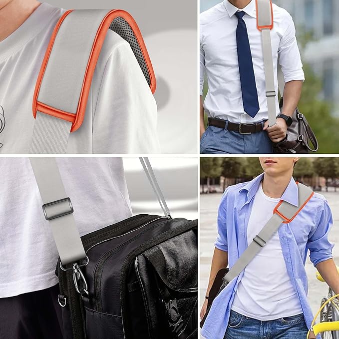 60 Inch Shoulder Strap, Ultra-Thick and Padded with Metal Swivel Hooks for Laptop Messenger and Crossbody Canvas Bags