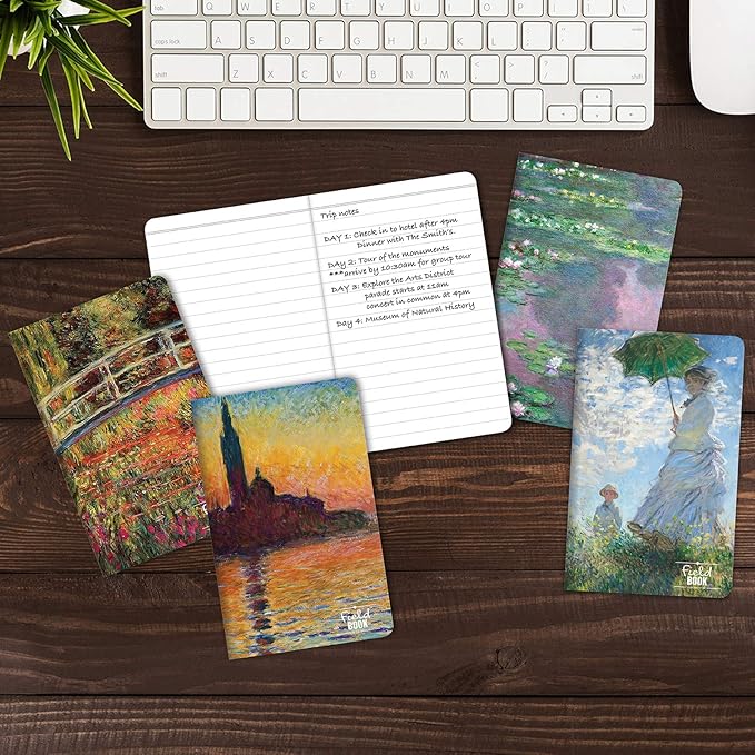Elan Publishing Company Field Notebook - 5"x8" - MONET Patterns - Lined Memo Book - Pack of 5