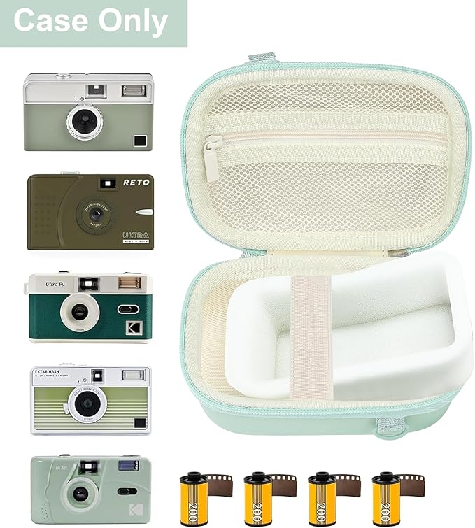 Leayjeen Digital Camera Case Compatible with KODAK EKTAR H35 H35N Half Frame Film Camera，Storage Holder Organizer for Kodak Ultra F9 M35 M38 Paper Shoot Camera-Dark Green(Case Only)