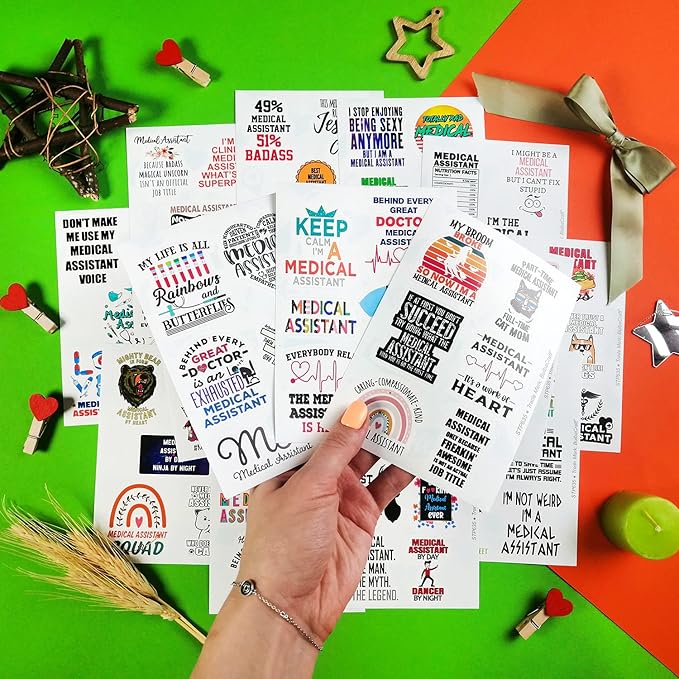 BulbaCraft 100 Pcs Funny Medical Assistant Stickers, Medical Assistant Gifts for Women & Men, Gifts for Women & Men