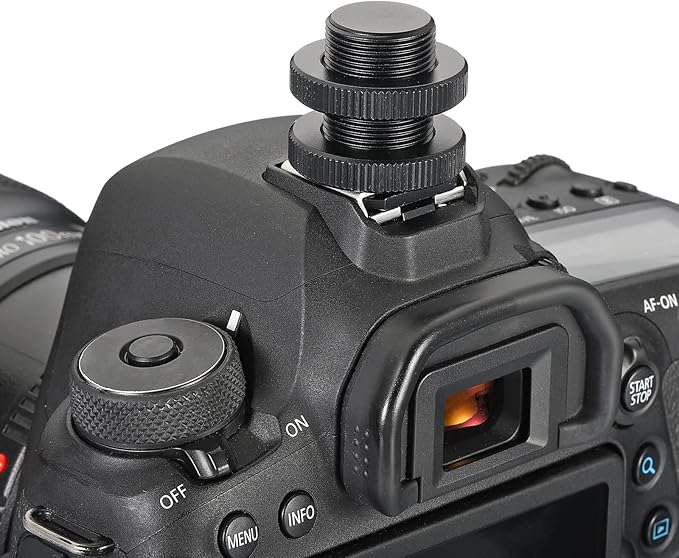 PATIKIL Male 5/8" to Female 3/8" Camera Hot Shoe Mount, Flash Cold Shoe Mount Tripod Screw Adapter for DSLR Rig, Black