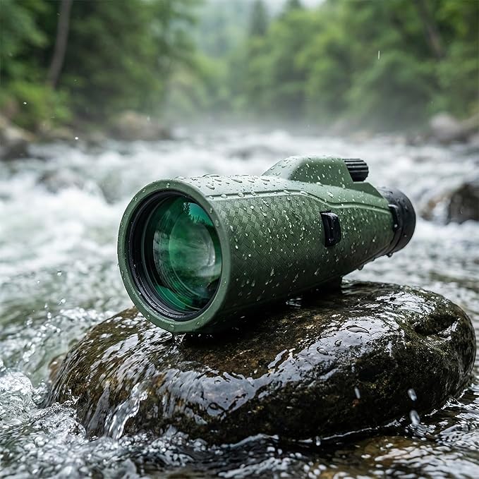 Monocular Telescope - 12x56 High Powered, Compact, Dust-Proof, Waterproof, Handheld Scope with Smartphone Adapter and Metal Tripod - Ideal for Hunting, Stargazing, Birdwatching, and Outdoor Adventures