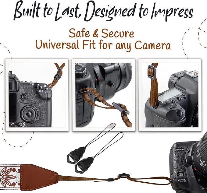 Art Tribute Camera Strap for All DSLR and Mirrorless Cameras. Add Your Name Or Initials Make It a Personalized Gift