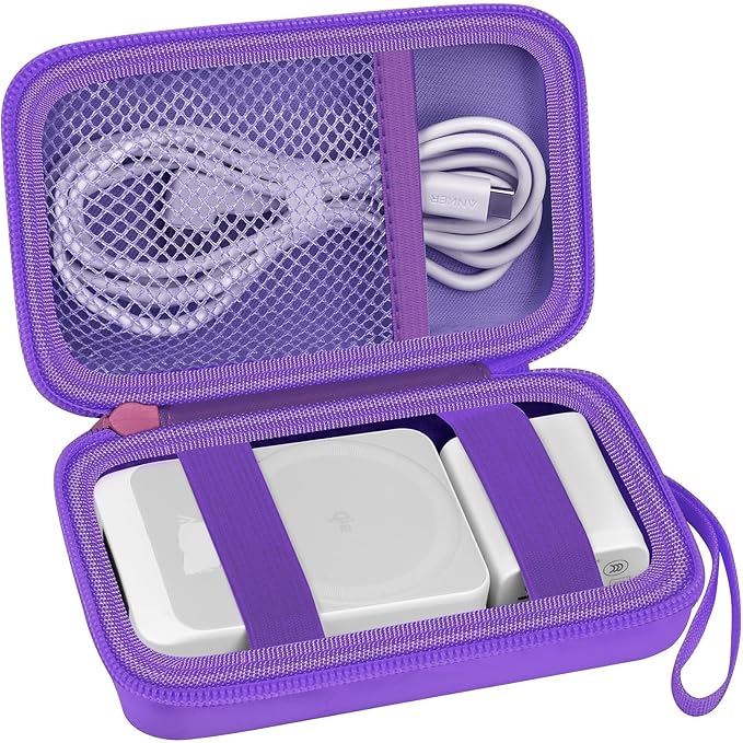 Case for Anker MagGo 3-in-1/MagGo UFO Charging Station,for Augnner for Iseyyox for Apple MagSafe Duo/for LISEN/for RTOPSMagSafe Wireless Charger Foldable Magnetic Charging Stand Storage Box-Purple
