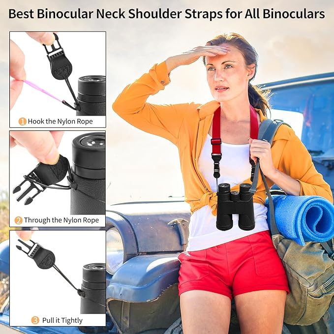 Adjustable Shoulder Strap, Nylon Camera Strap, Comfortable Neck Strap for iPad, Cellphone Tablet, Camera, Laptop, Binocular, Luggage Bag (Red Universal Lanyard)