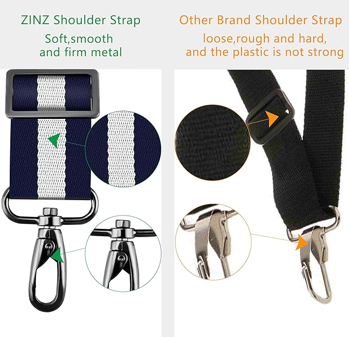 ZINZ Shoulder Strap 58" Ultra-Thick Fixed Padded and Adjustable Buckles Crossbody Strap for Briefcase Laptop Bag Luggage