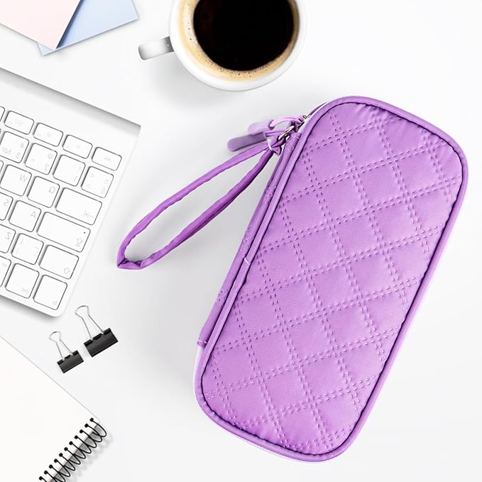 COOTHINE USB Flash Drive Holder Case, Portable Storage Bag Organizer for Samsung/Sandisk Memory Stick/Thumb Drive/Jump Drive/SD Card, with 18 Slots (Lavender)