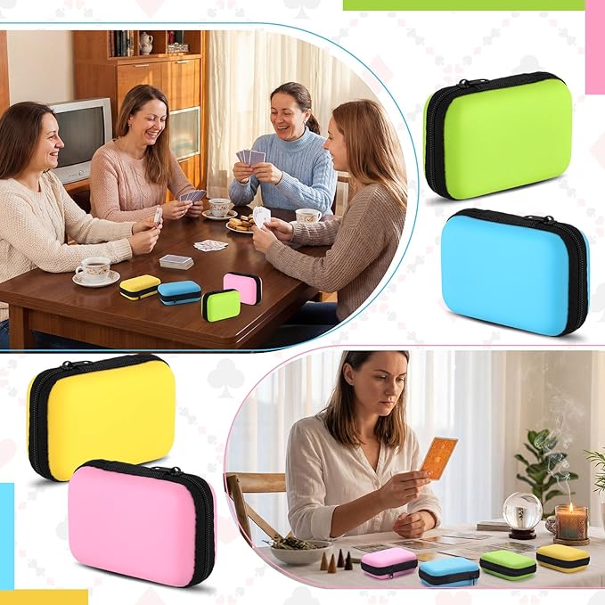 Jexine 8 Pieces Card Case Compatible with Mtg Travel Games Cards Games Playing Case Deck Game Playing Storage Box Carrying Holder (Morandi Colors)