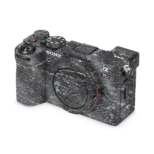 Glossy Glitter Camera Skin Compatible with Sony Alpha 7CR Camera (2023) - Onyx Marble - Premium 3M Vinyl Protective Wrap Decal Cover - Easy to Apply | Crafted in The USA by MightySkins