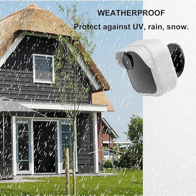 Silicone Case Cover for All-New Blink Outdoor 4 (4th Gen) - Weatherproof Protective Skin Cover with Hat Brim for All-New Blink Outdoor 4 & 2K Smart Security Camera (White, 2 Pack)