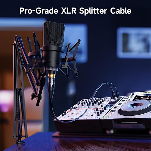 Cable Matters Balanced XLR Splitter Cable - 6ft, XLR Y Cable 2 Male to 1 Female