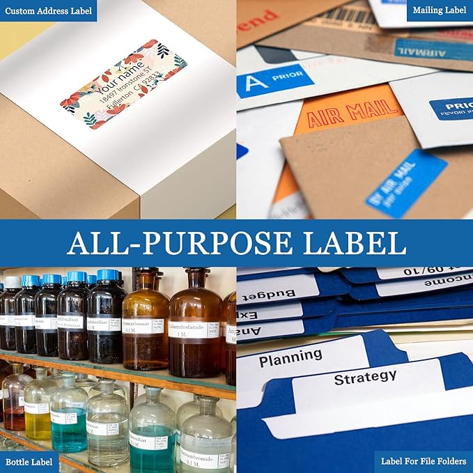 3000 Address Labels, BESTIKER 1” x 2-5/8” Printable Mailing Label for Envelopes, 30up Labels White Stickers for Laser Inkjet Printers, FBA Barcode Label 100 Sheets