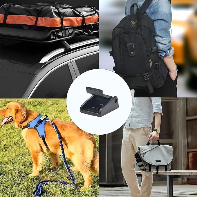 CooBigo 5pcs Webbing Cam Buckles Plastic Black Toggle Clip Backpack Straps