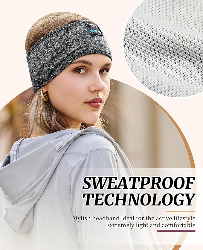 2-Pack Sleep Mask with Bluetooth Headphones & Sleep Headphones Headband Wireless, Ultra-Thin Stereo Speakers for Side Sleepers Perfect for Insomnia, Yoga, Air Travel, Meditation
