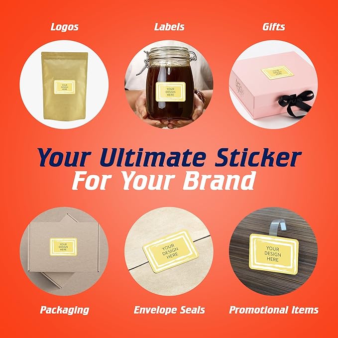 100 Custom Vinyl Stickers - Upload Your own Image, Text, Design, Logo - Personalized Logo Labels for Handmade, Packaging, Bottle, Jars, Candle, Brand Stickers (Lemon Swirls, 6x4)