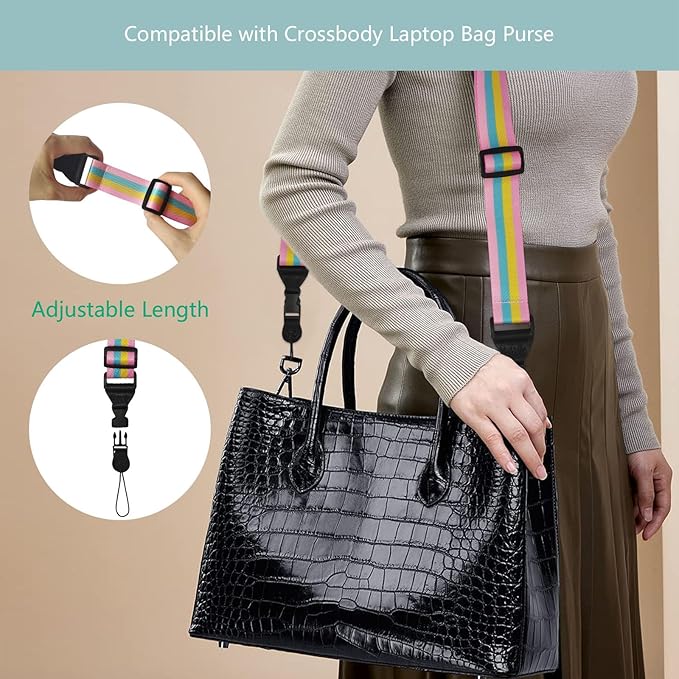 Adjustable Shoulder Strap:Comfortable iPad Strap Nylon Neck Lanyard for iPad/Samsung Tablet Case,Camera Binocular Crossbody Laptop Luggage Bag (Rainbow A)
