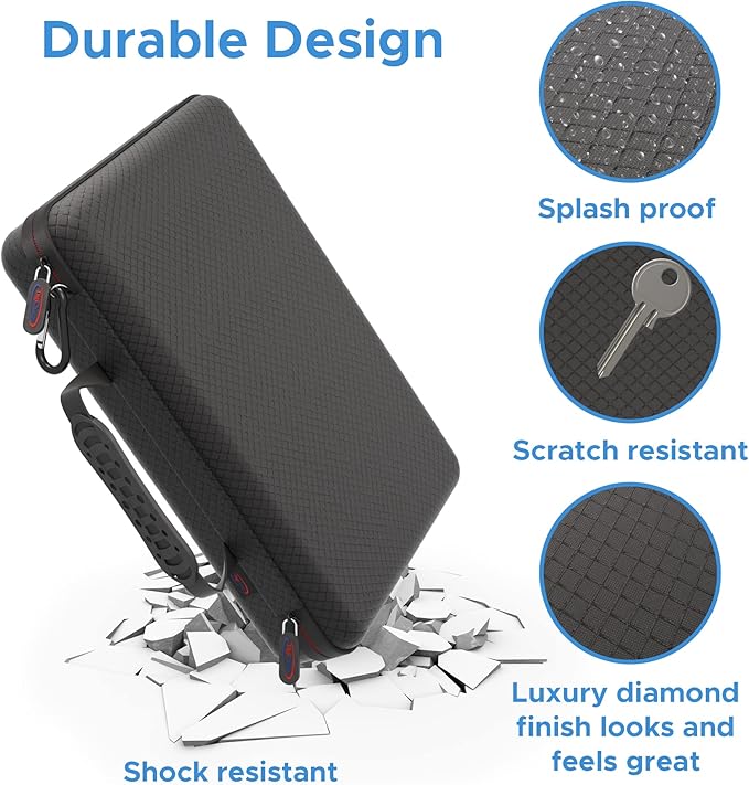 DigiCharge Action Camera Carrying Case for GoPro Lit Hero 13/12/11 Max 2, DJI Osmo Action, Akaso – Shockproof Travel Bag with Foam Compartments & Mesh Pocket – Protective Storage 12x8x2.5 Inches