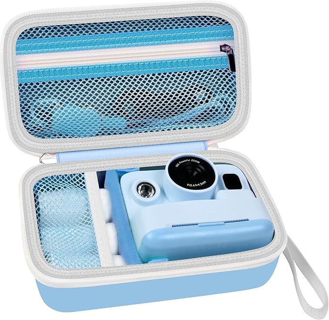 Case Compatible with DYLANTO for ESOXOFFORE for ETIKEZ for YTETCN for DUDUDRAGON Instant Print Camera, Kids Camera Storage for Accessories (Box Only) (Single Case, Blue)